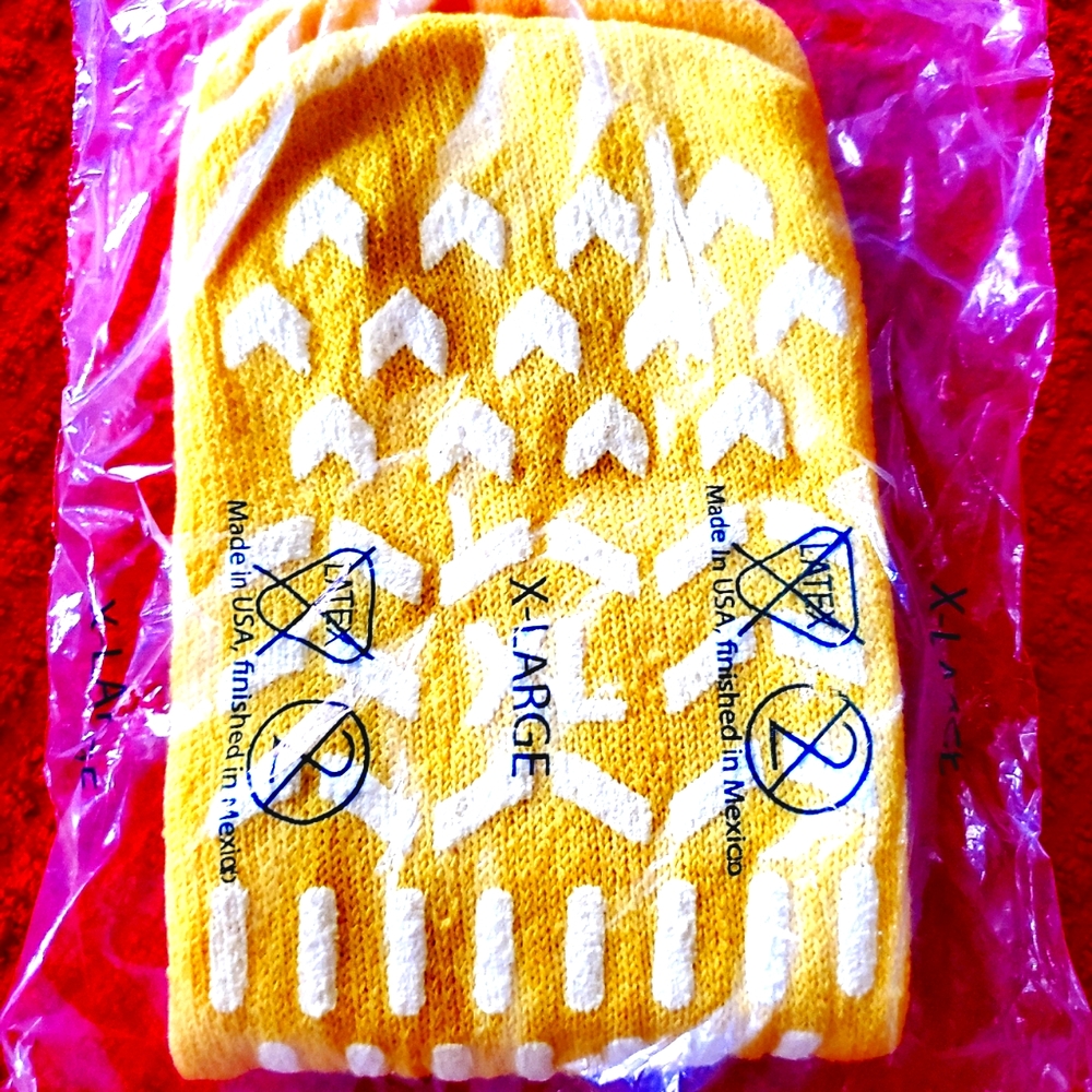 Yellow Plush Slipper Socks Size XL